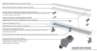 Душевой лоток Boheme B&T Infinity 981-80-G 80см золото